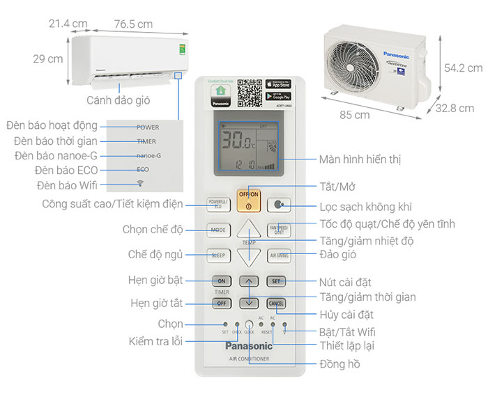 Image Máy lạnh 2 chiều Panasonic Inverter 1 HP CU/CS-YZ9AKH-8 3