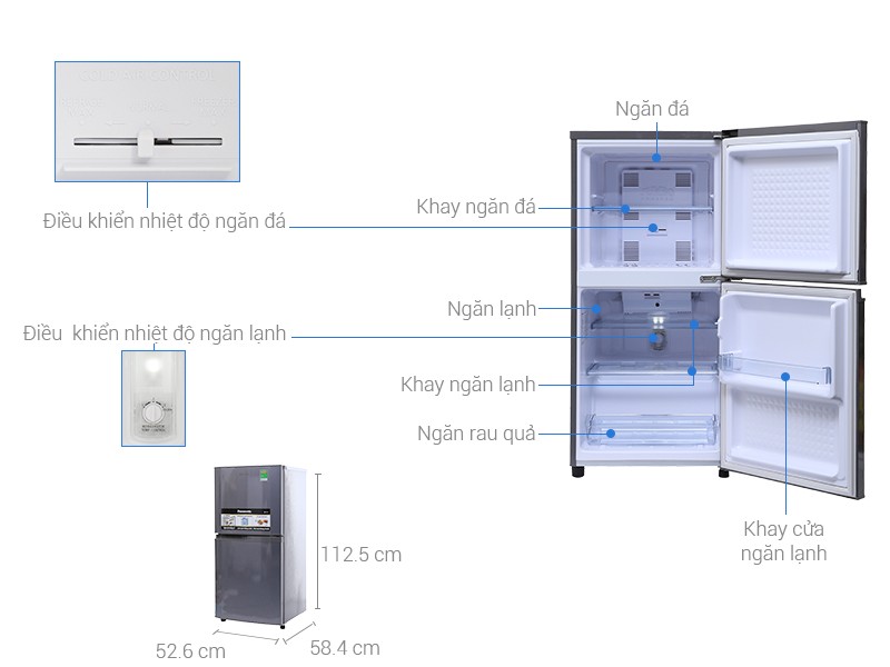 Image Tủ lạnh Panasonic 135 lít NR-BJ158SSV1 2