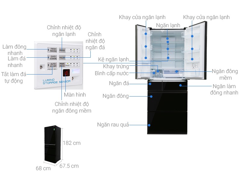 Image Tủ lạnh Panasonic inverter 489 lít NR-F510GT-X2 3