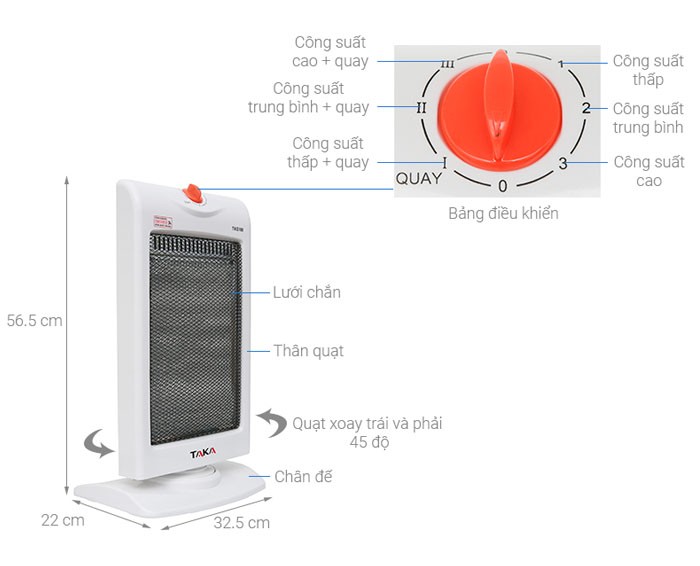 Image Quạt sưởi halogen Taka TKE108 1