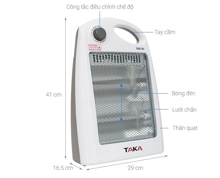 Image Quạt sưởi halogen Taka TKE12H 2