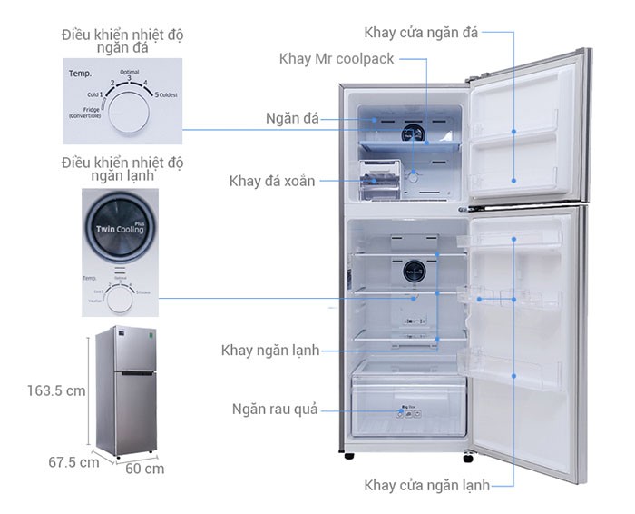 Image Tủ lạnh Samsung Inverter 299 lít RT29K5012S8/SV 3