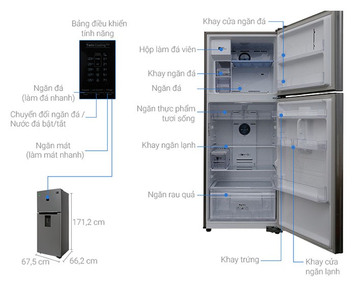 Image Tủ lạnh Samsung Inverter 360 lít RT35K5982S8/SV 3