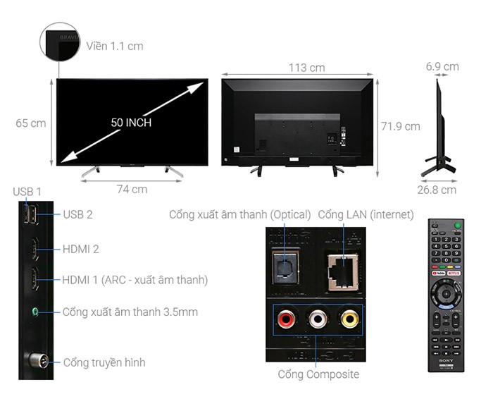 Image Smart Tivi Sony 50 inch KDL-50W660G 1