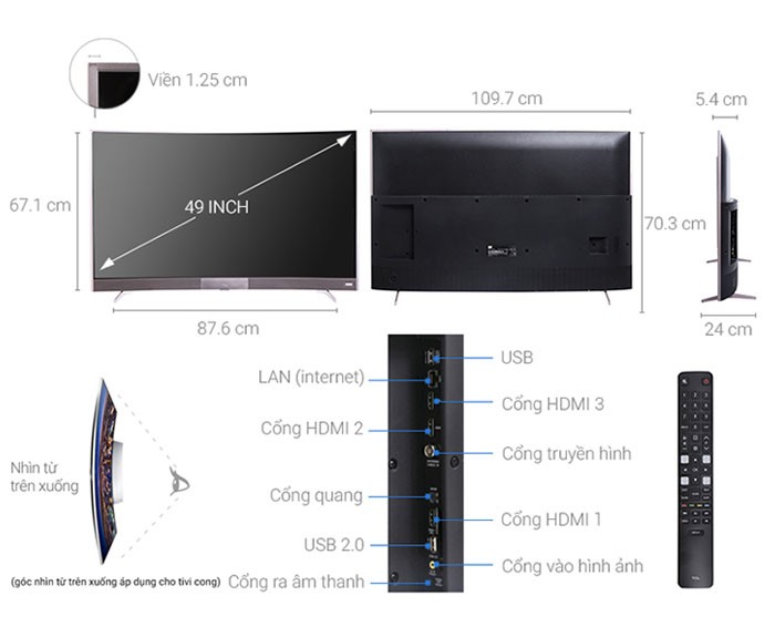 Image Smart Tivi TCL 49 inch L49P3-CF 1