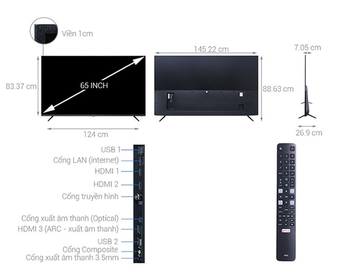Image Smart Tivi TCL 4K 65 inch L65P6 1