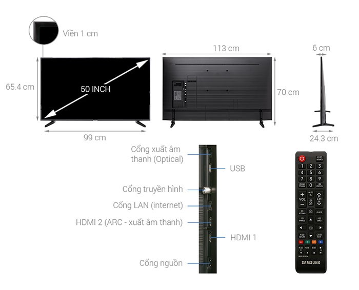 Image Smart Tivi Samsung 4K 50 inch UA50NU7090 4