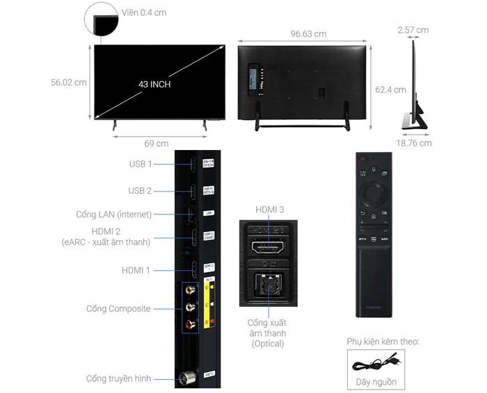 Image Tivi Samsung 4K Crystal UHD 43 inch UA43AU9000 2