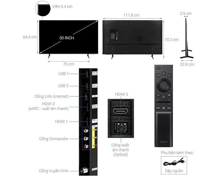 Image Smart Tivi Samsung 4K Crystal UHD 50 inch UA50AU8100 2