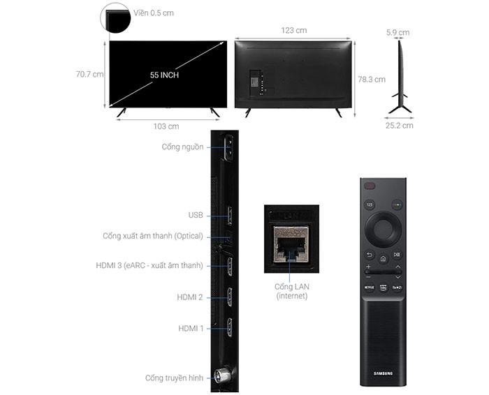 Image Tivi Samsung 4K Crystal UHD 55 inch UA55AU7200 2