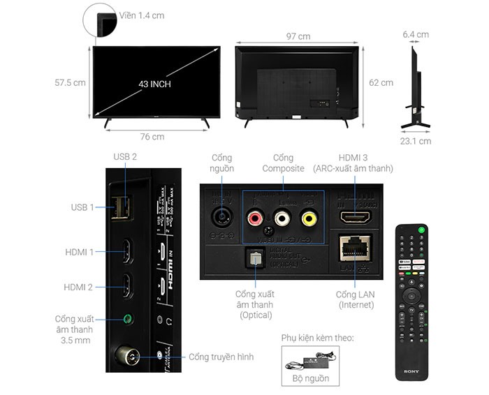 Image Google Tivi Sony 4K 43 inch KD-43X75K 3