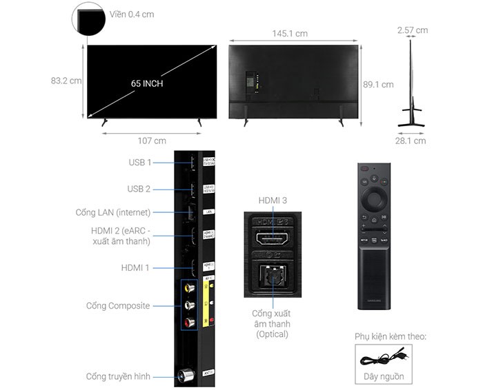 Image Smart Tivi Samsung 4K Crystal UHD 65 inch UA65AU8100 2