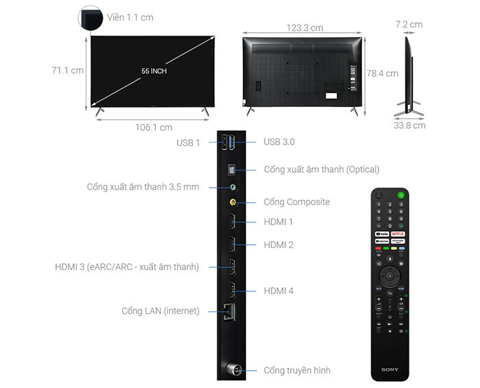 Image Android Tivi Sony 4K 55 inch KD-55X85J 3