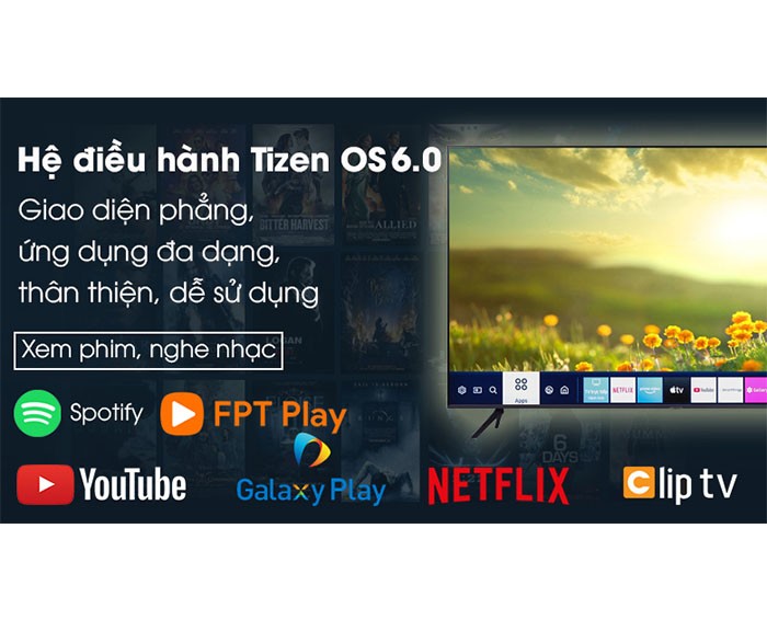 Image Smart Tivi Samsung 4K 55 inch UA55AU7700 2