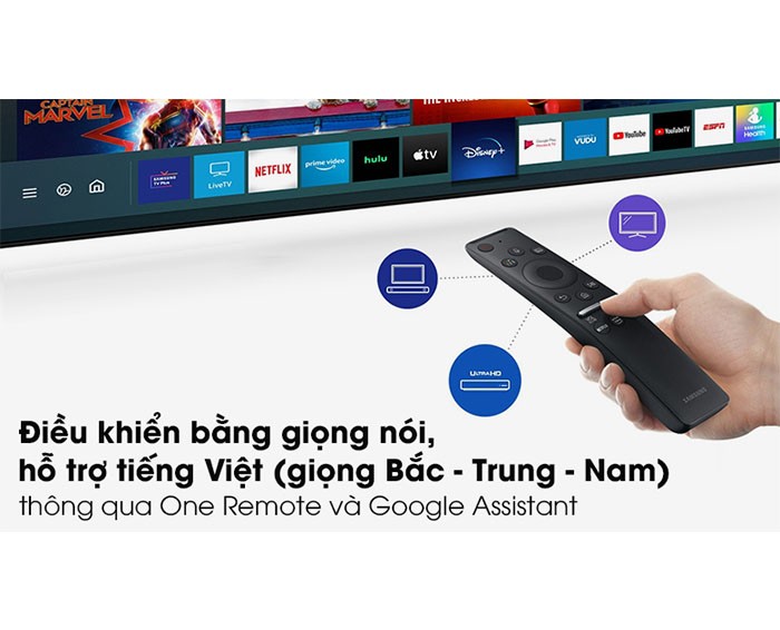 Image Smart Tivi Samsung 4K 55 inch UA55AU7700 3