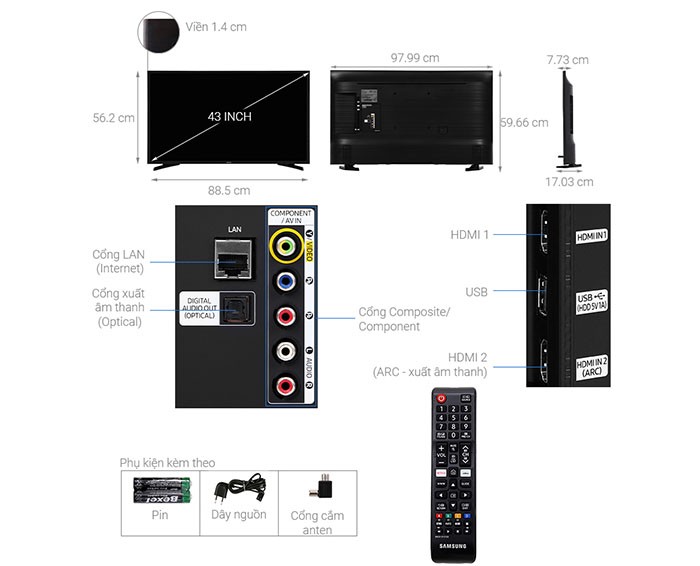 Image Smart Tivi Samsung 43 inch UA43T6000 1