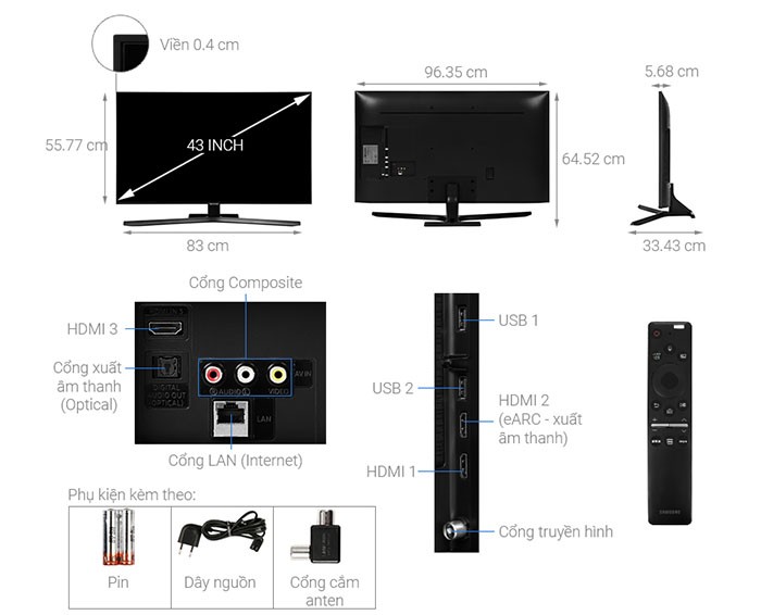 Image Smart Tivi Samsung 4K 43 inch UA43TU8500 2