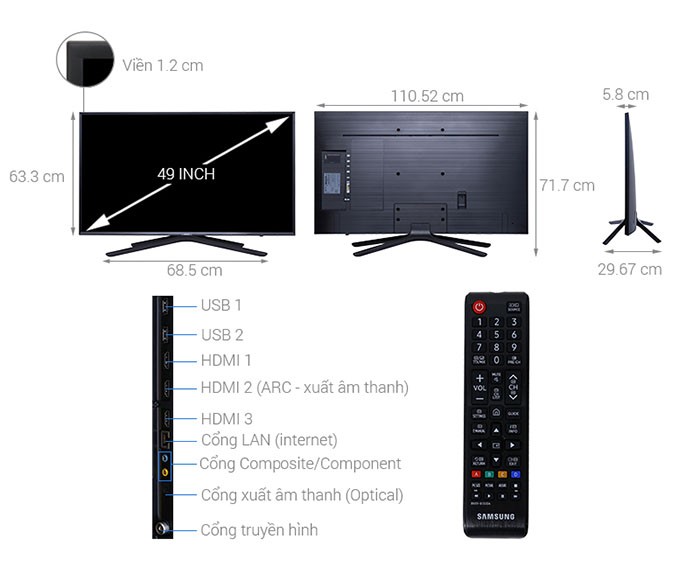 Image Smart Tivi Samsung 49 inch UA49N5500 1