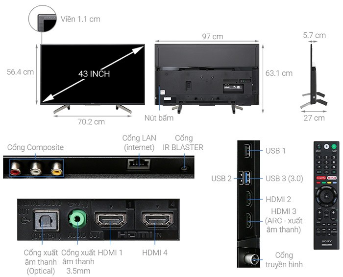 Image Android Tivi Sony 43 inch KDL-43W800G 1