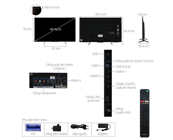 Image Tivi 4K 43 inch Sony KD-43X8050H HDR Android 1