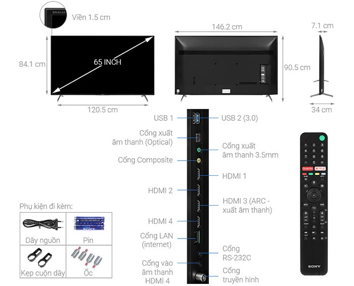 Image Android Tivi Sony 4K 65 inch KD-65X8000H 2
