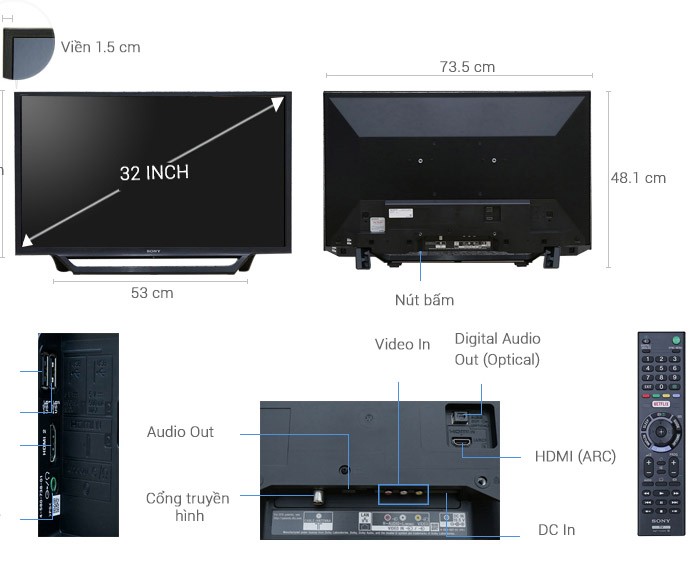 Image Internet Tivi Sony 32 inch KDL-32W600D 2