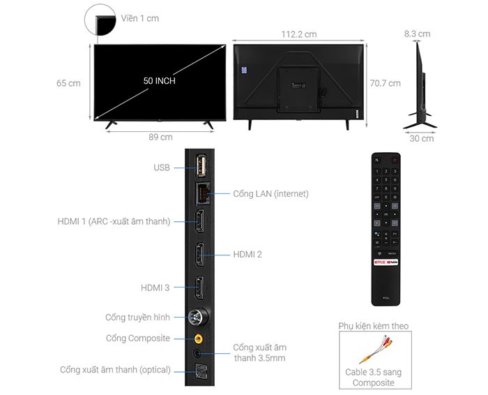 Image Android Tivi 4K TCL 50 Inch 50P618 1