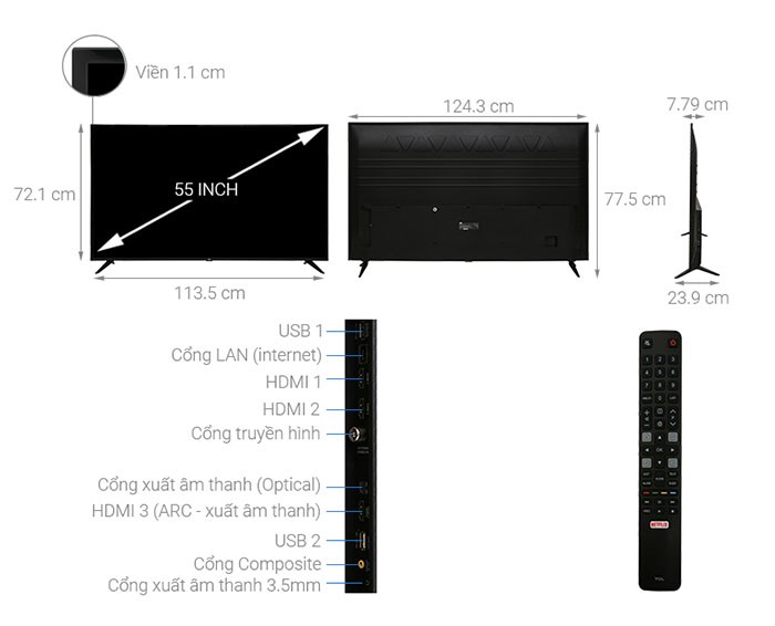 Image Smart Tivi TCL 4K 55 inch L55P65-UF 3