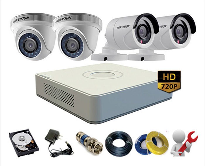 Image Bộ 4 Camera Thân HIKVISION 1.0MP