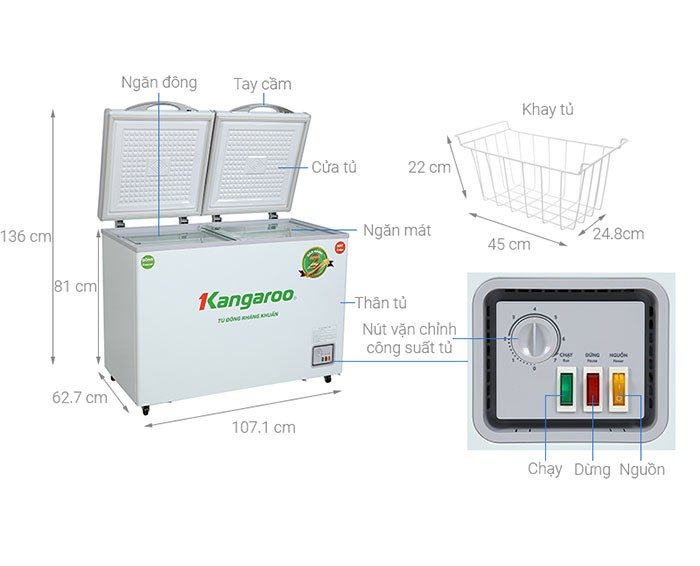 Image Tủ đông Kangaroo 212 lít KG 328NC2 1