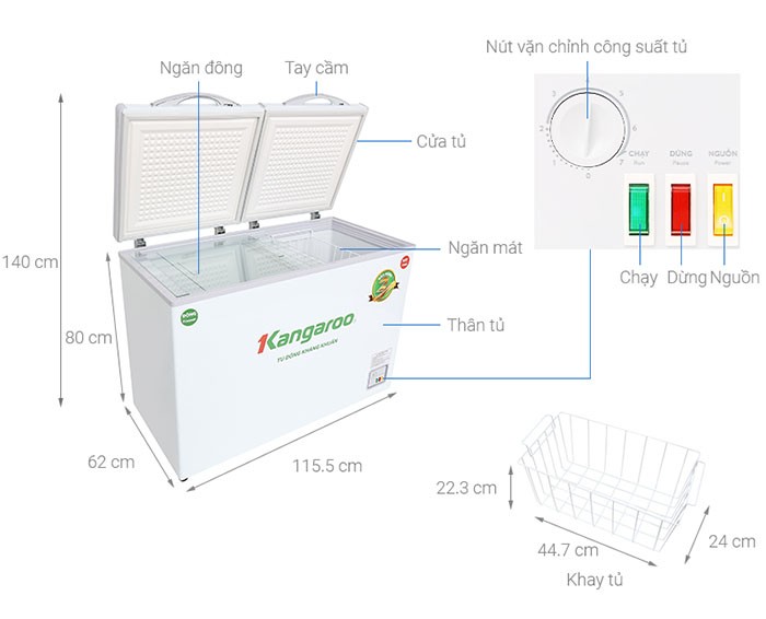 Image Tủ đông Kangaroo 252 lít KG 400NC2 3