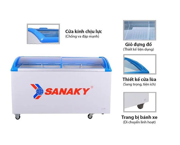 Image Tủ đông mặt kính cong Sanaky VH-682K 680 lít 1