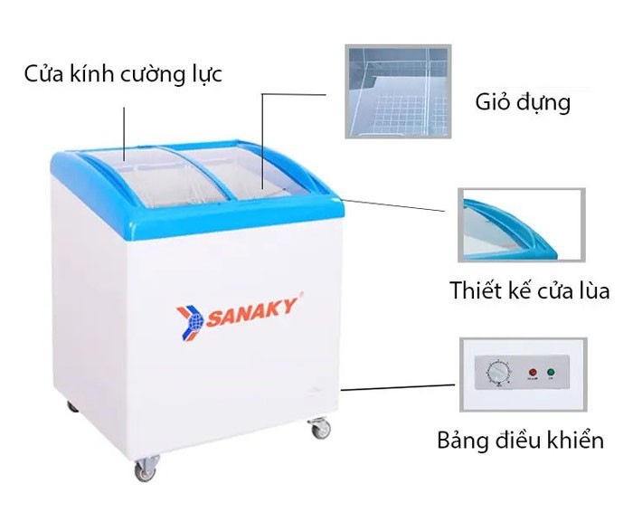 Image Tủ đông mặt kính cong Sanaky VH-282K 2