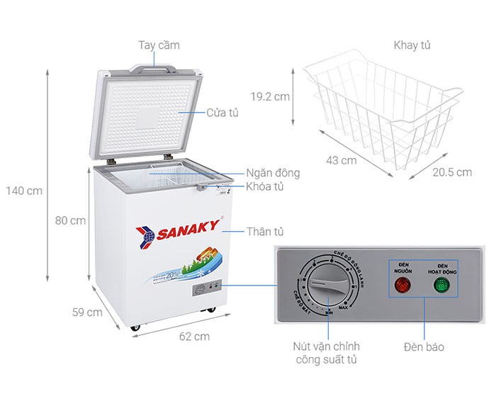 Image Tủ đông Sanaky 100 lít VH-1599HYK 1