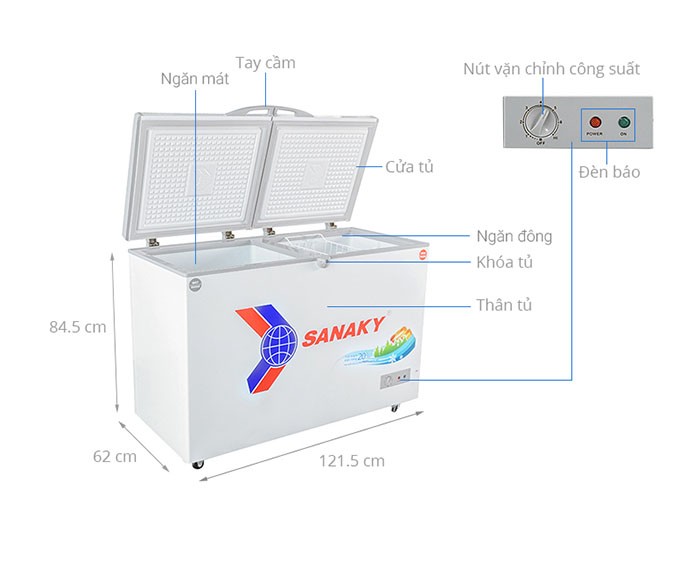 Image Tủ đông Sanaky 260 lít VH-3699W1 1
