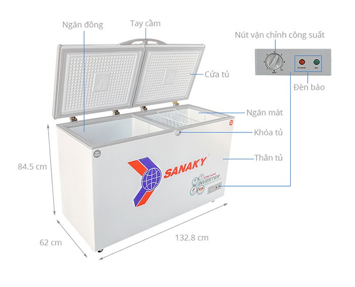 Image Tủ đông Sanaky Inverter 280 lít VH-4099W3 1
