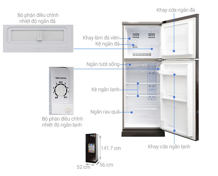 Image Tủ lạnh Aqua Inverter 205 lít AQR-I209DN DC 1