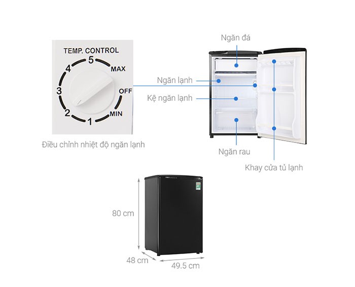 Image Tủ lạnh Aqua 90 lít AQR-D99FA(BS) 1