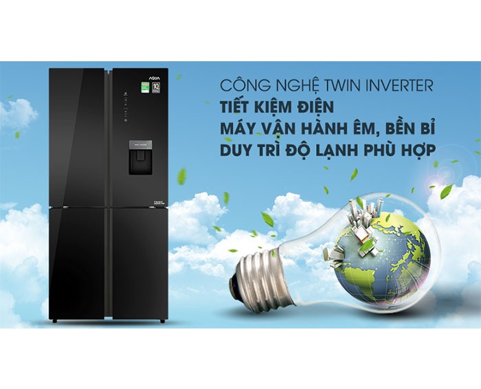 Image Tủ lạnh Aqua Inverter 456 lít AQR-IGW525EM GB 2