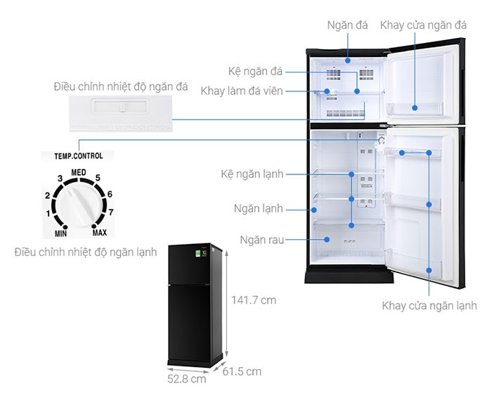 Image Tủ lạnh Aqua Inverter 186 lít AQR-T219FA(PB) 3