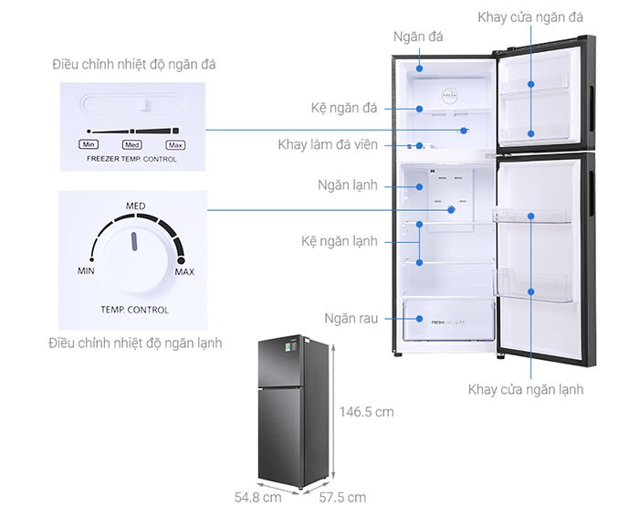 Image Tủ lạnh Aqua Inverter 222 lít AQR-T239FA(HB) 1