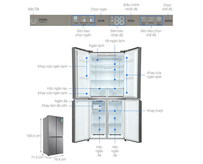 Image Tủ lạnh Casper Inverter 462 lít RM-520VT 4