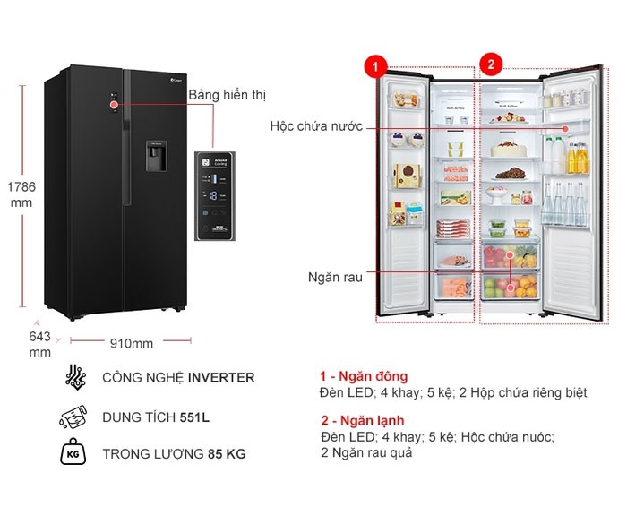 Image Tủ lạnh Casper Inverter 551 lít RS-575VBW 1