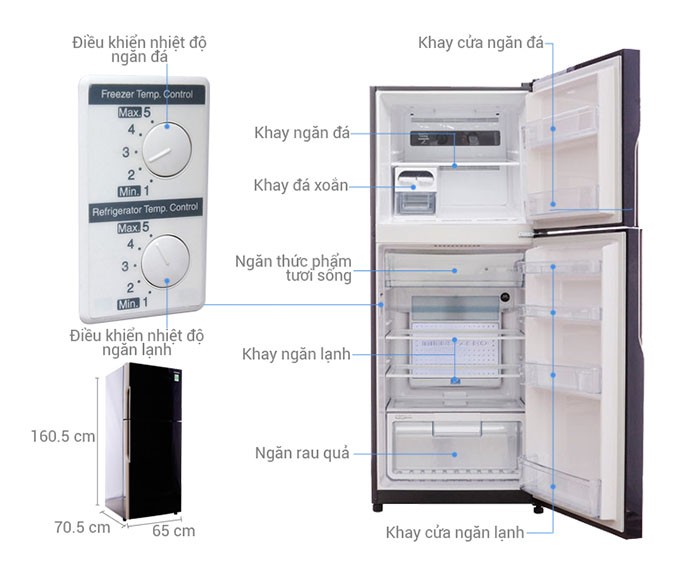 Image Tủ lạnh Hitachi Inverter 335 lít R-VG400PGV3 1