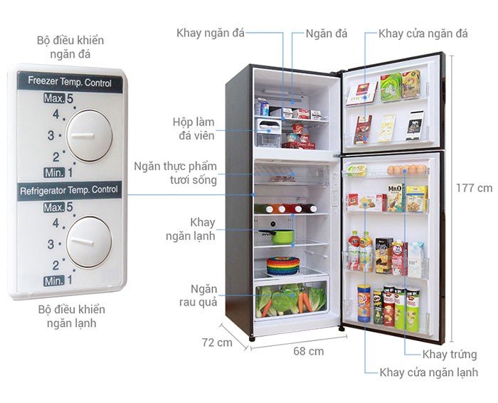 Image Tủ lạnh Hitachi Inverter 395 lít R-VG470PGV3 GBK 2