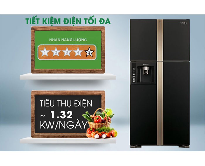 Image Tủ lạnh Hitachi Inverter 540 lít R-W660FPGV3X 3