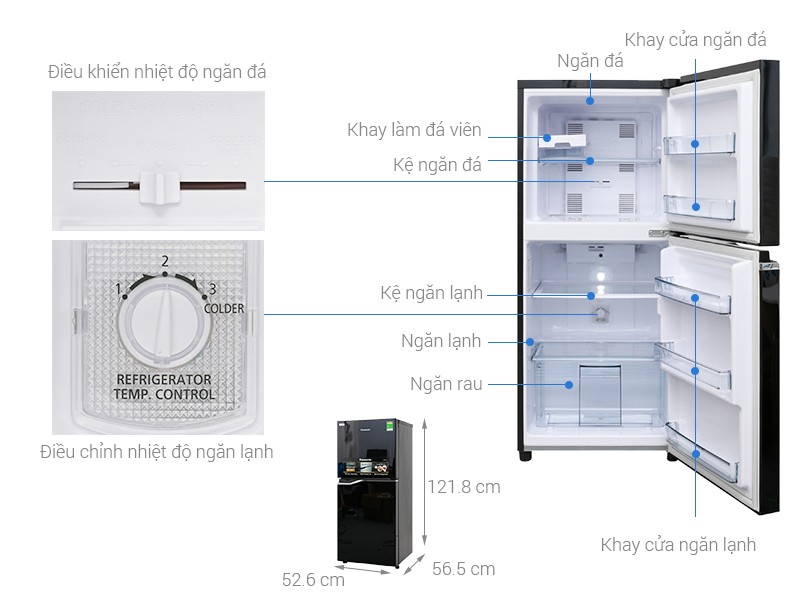Image Tủ lạnh Panasonic Inverter 152 lít NR-BA178PKV1 1