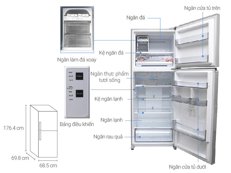 Image Tủ lạnh Panasonic 405 lít NR-BD468VSVN 3