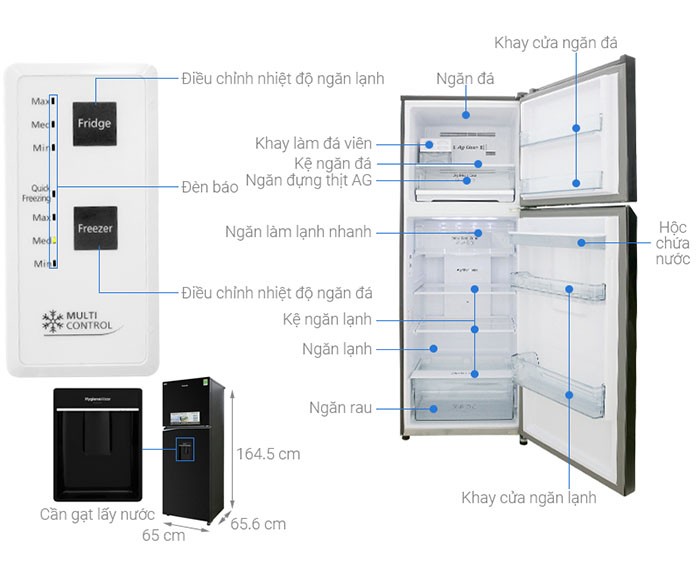 Image Tủ lạnh Panasonic Inverter 326 lít NR-BL351WKVN 2