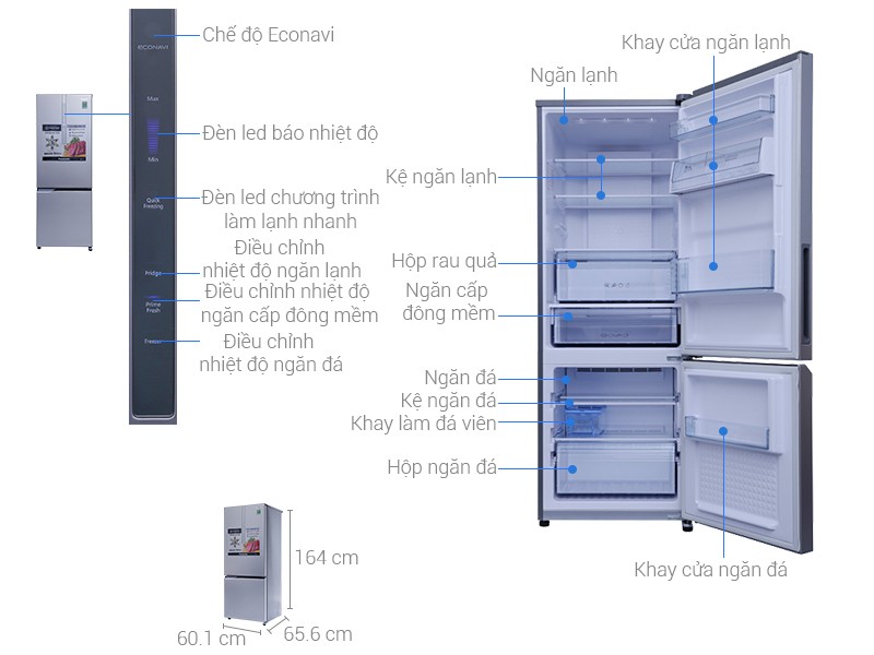 Image Tủ lạnh Panasonic 290 lít NR-BV329XSVN 3
